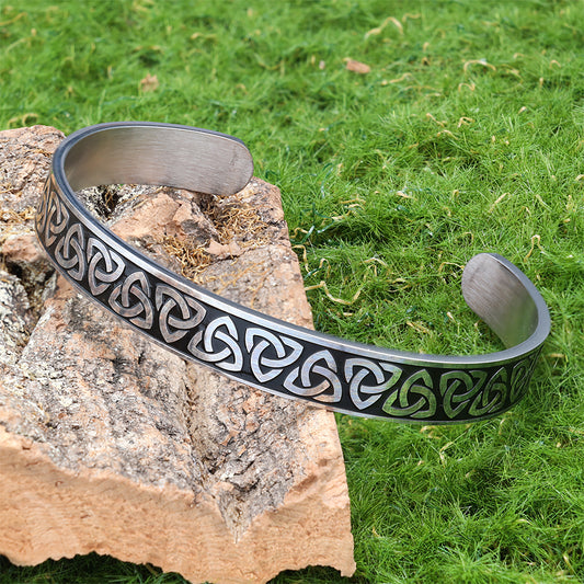 Celtic Knot Viking Cuff Bangle Bracelet