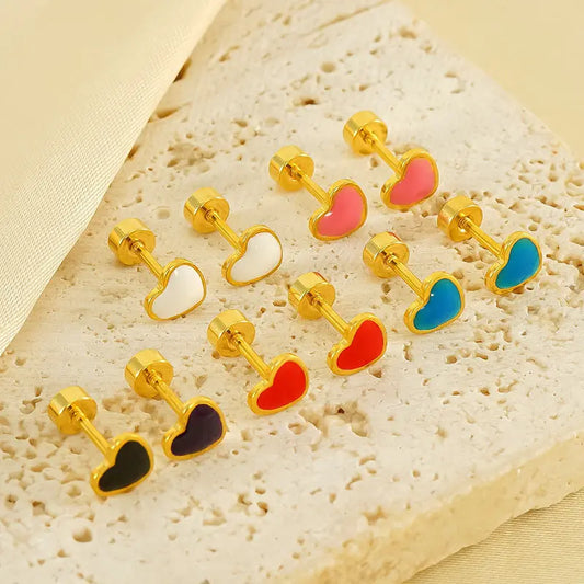 Colourful Heart Stud Earrings