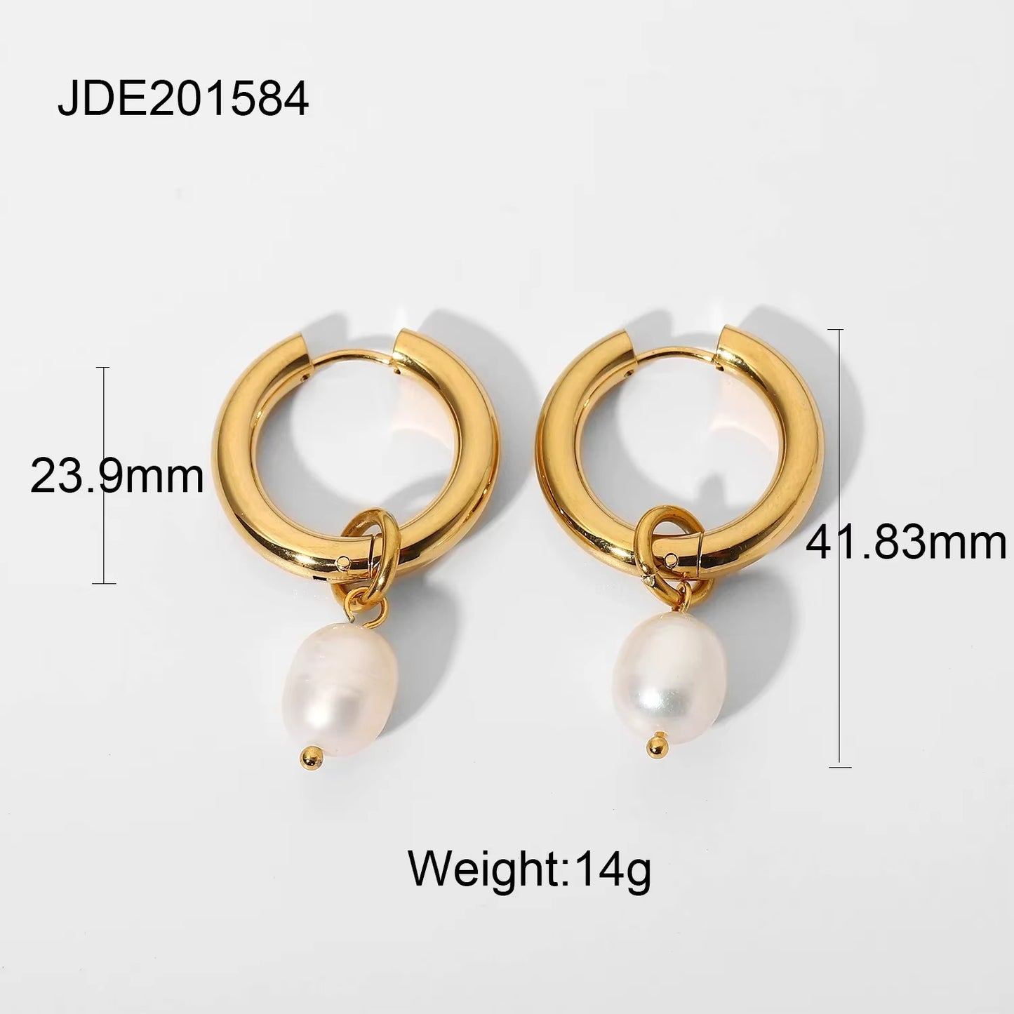 Pearl Stud Hoop Earrings