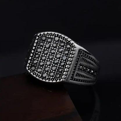 Pave inlaid zircon ring