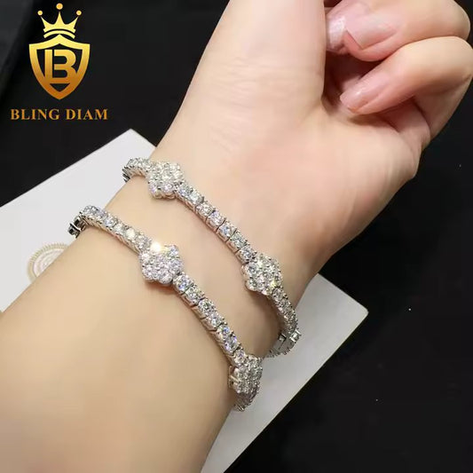 Moissanite Floral Bracelet