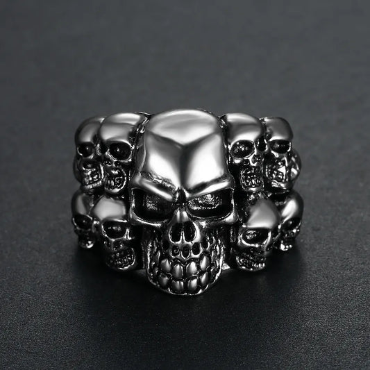 Multi skull Biker Ring