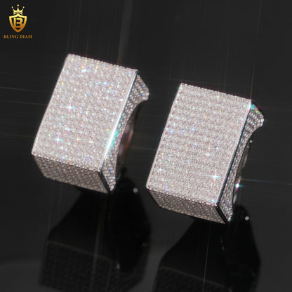 Rectangle-shaped iced-out ring