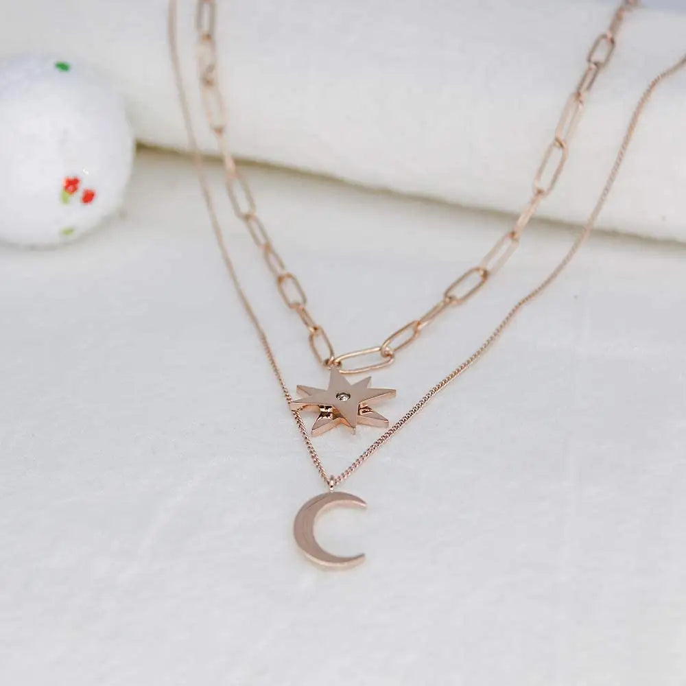 Moon And Star Necklace