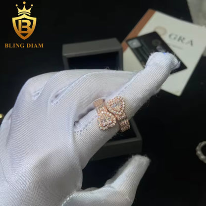 Heart-design iced-out ring