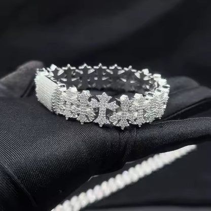 Moissanite Cross Bracelet