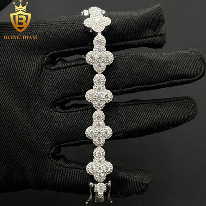 Flower Cross Moissanite Bracelet