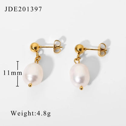 Pearl Stud Hoop Earrings