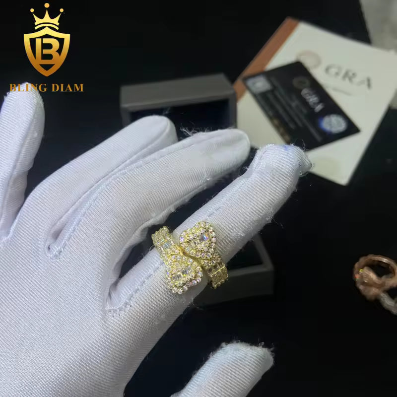 Heart-design iced-out ring