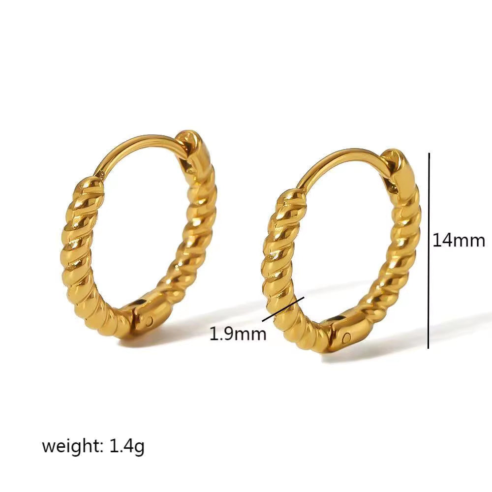 Twisted Huggie Hoop Earring