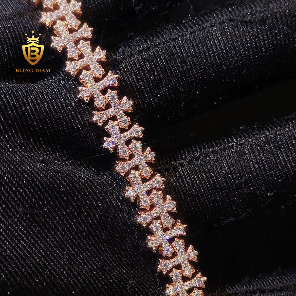Moissanite Cross Link Bracelet