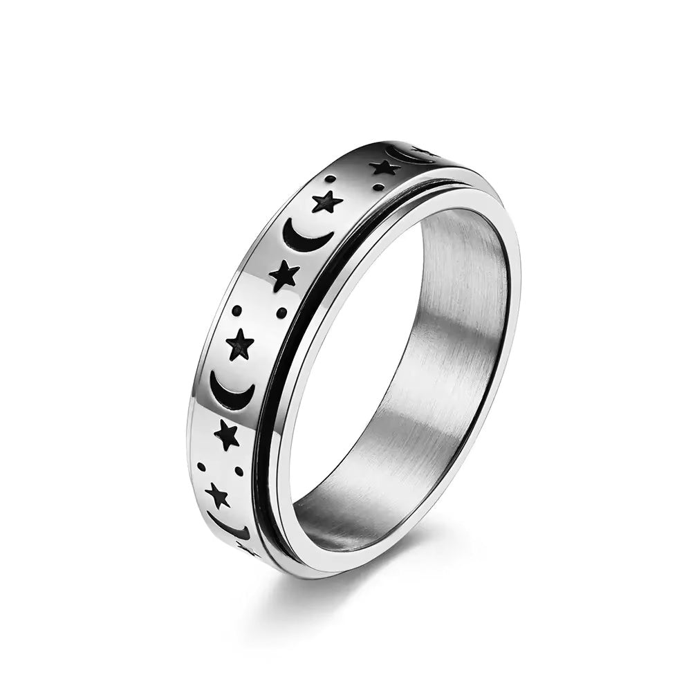 Star Moon Rotatable ring