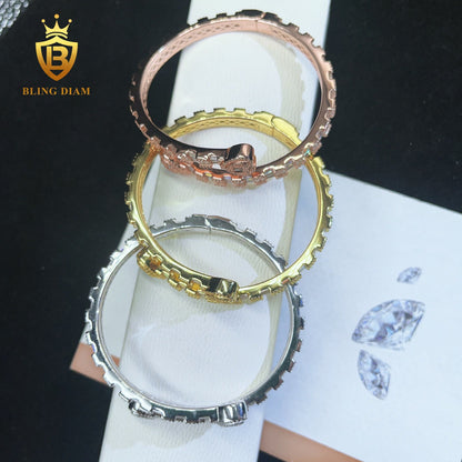 Rose Gold Heart Moissanite Bangle