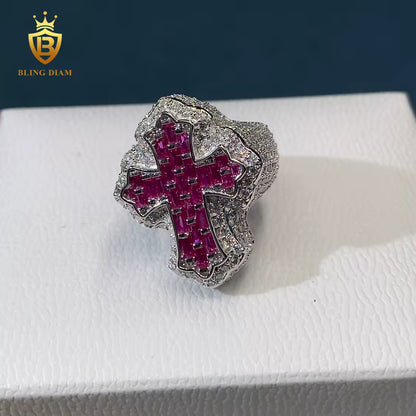 Baguette-cut cross ring