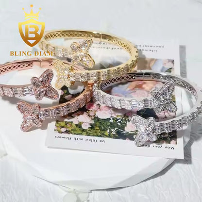 Butterfly Cuban Bangle Bracelet