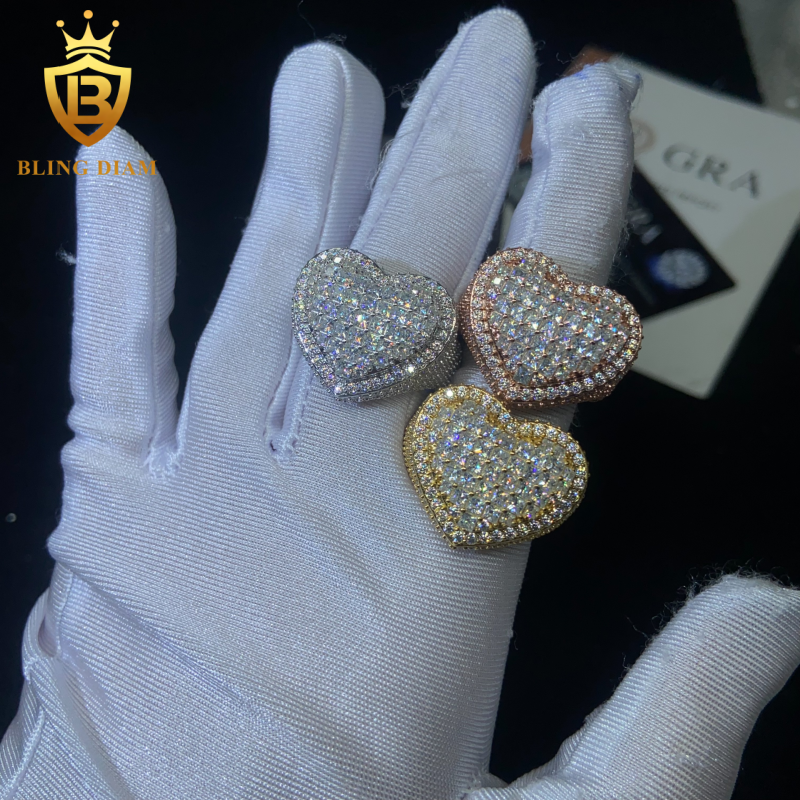 Heart-shaped moissanite ring