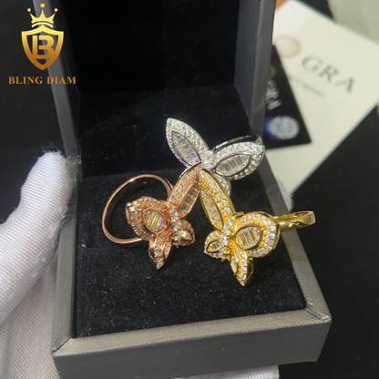 Butterfly-shape moissanite ring