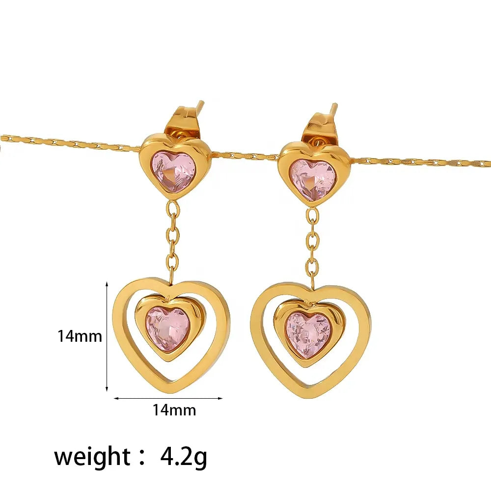 Heart Drop Earrings
