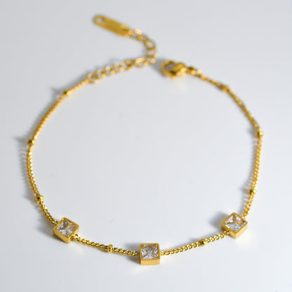 Square Colorful Zircon Bracelet