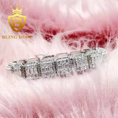 Wide Baguette Cuban Bracelet