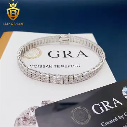 Quad Row Tennis Bracelet | 8mm VVS Moissanite | 925 Sterling Silver