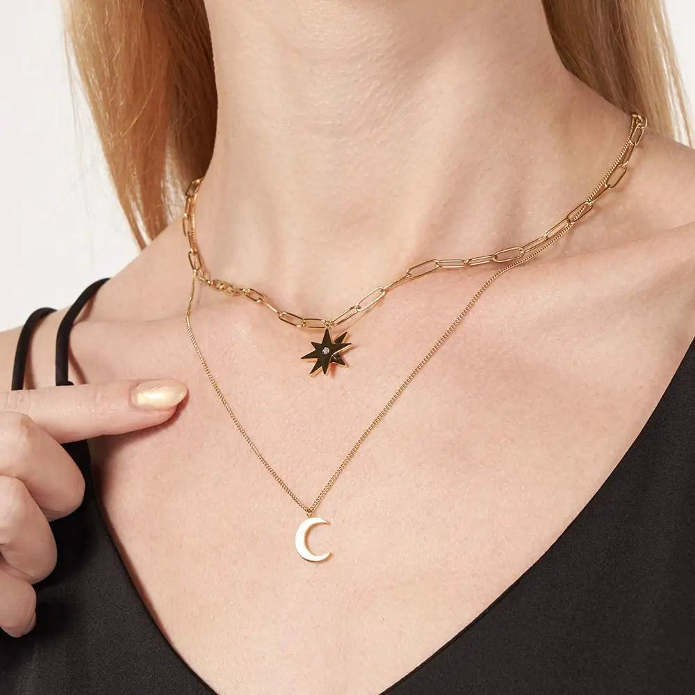 Moon And Star Necklace