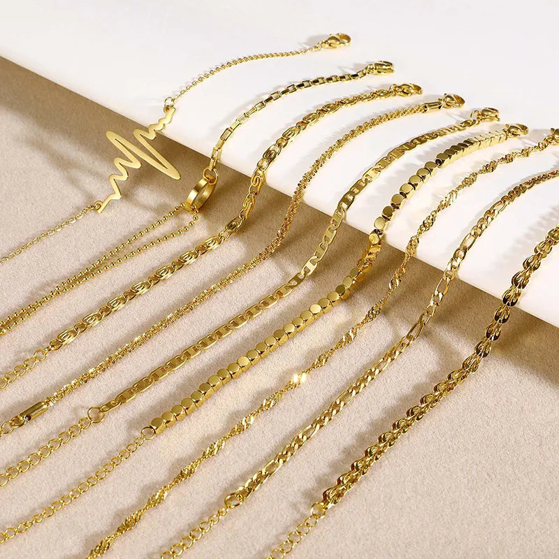 Paperclip Square Bead Bracelets