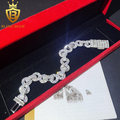 Emerald Cut Cuban Moissanite Bracelet