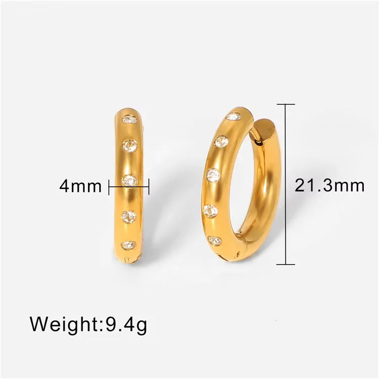 Colorful Zircon Hoop Huggie Earrings