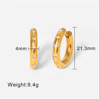Colorful Zircon Hoop Huggie Earrings