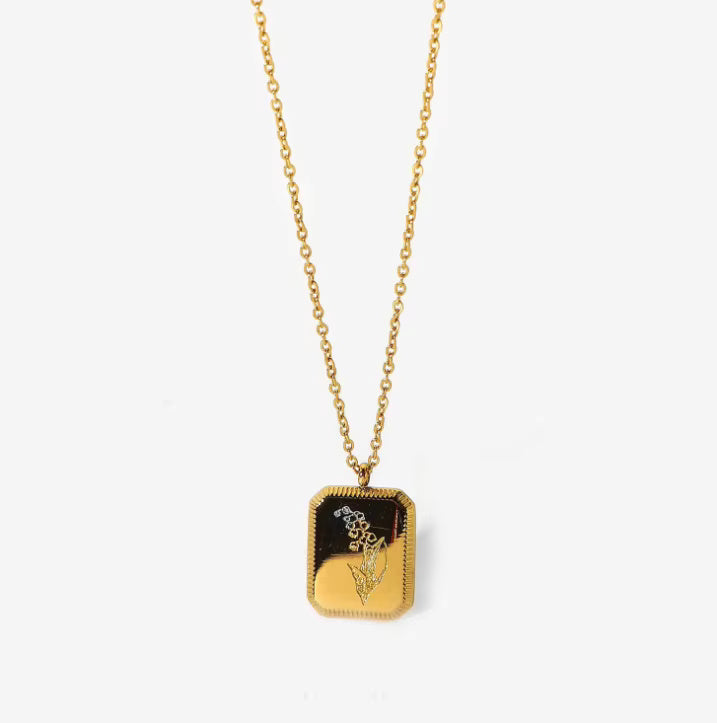 Gold Floral Pendant