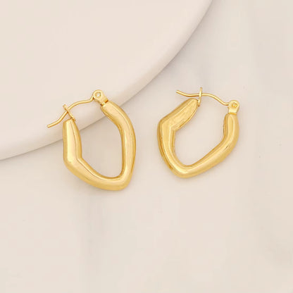 Tarnish Geometric Stud Huggie Hoop Earrings