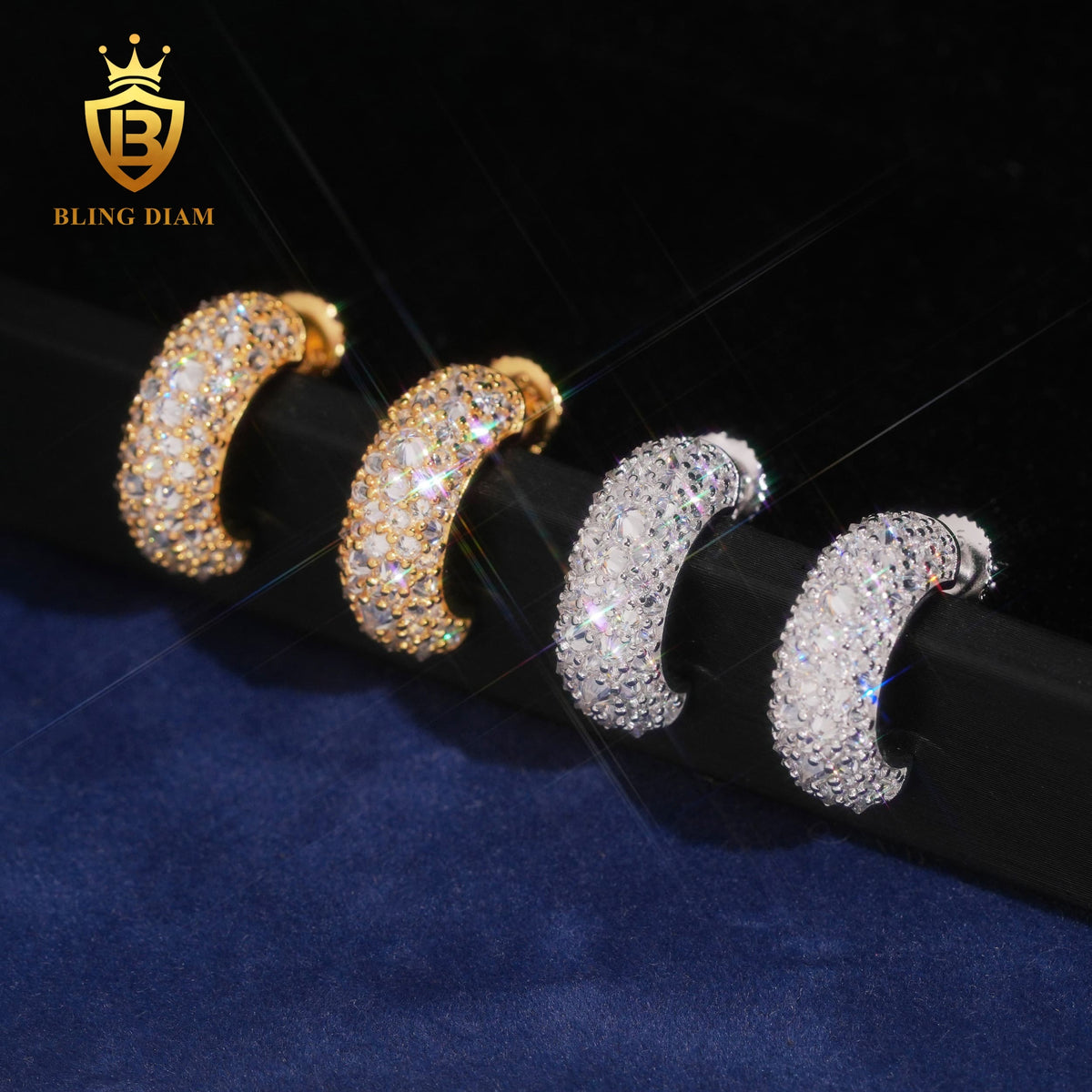VVS Moissanite Inverted-Setting Stud Earrings