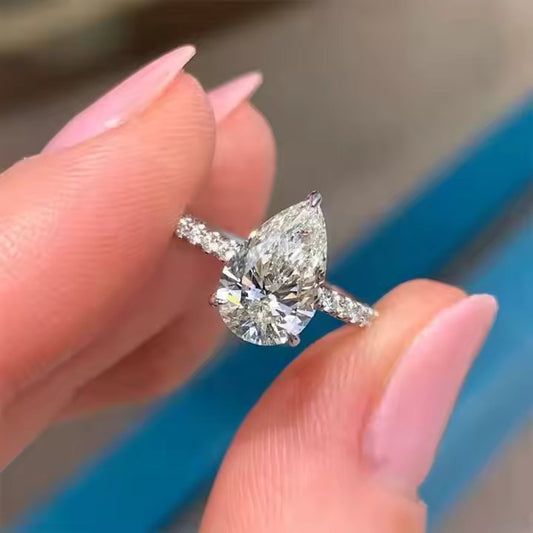 Pear Moissanite Ring