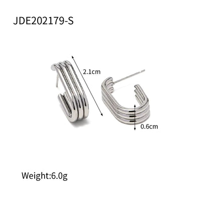 U-shaped Three Layer Stud Earrings