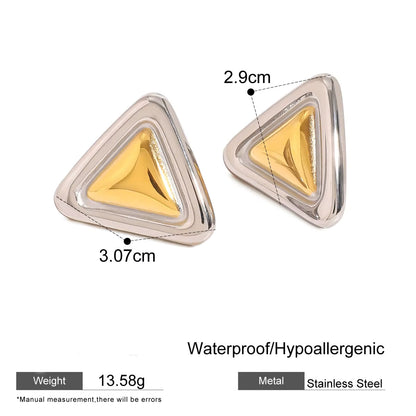 Two Tone Geometric Earrings