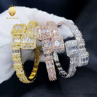 Wide Baguette Bangle Bracelet