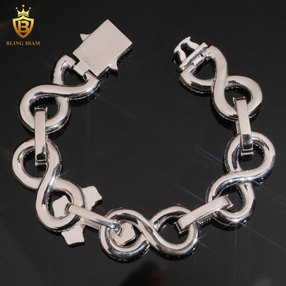 Iced Out Cross Moissanite Cuban Bracelet