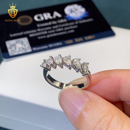 Pear-cut moissanite ring