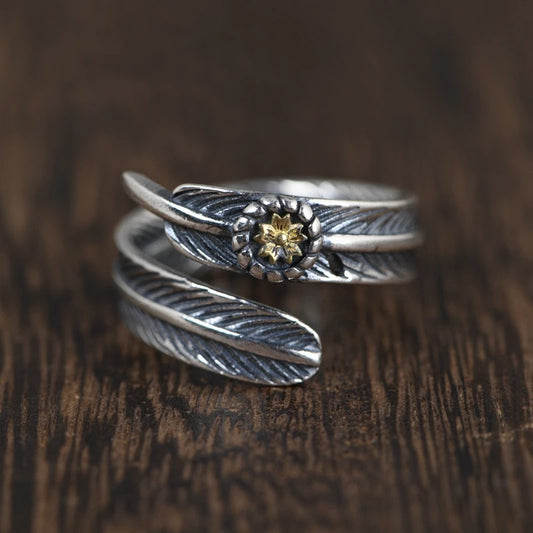 Retro Feather Ring