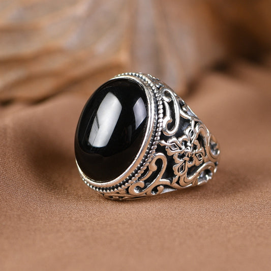 Black Agate Ring