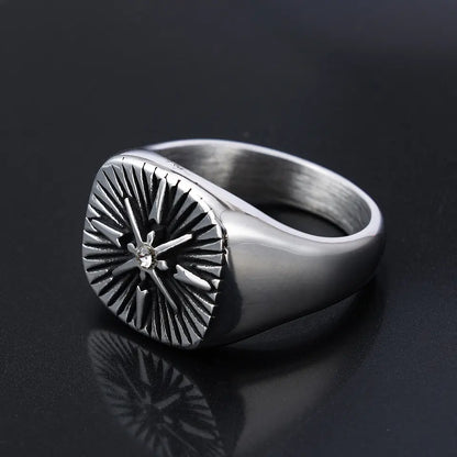 Voyager Cross Compass ring