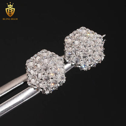 VVS Moissanite Hexagon Stud Earrings