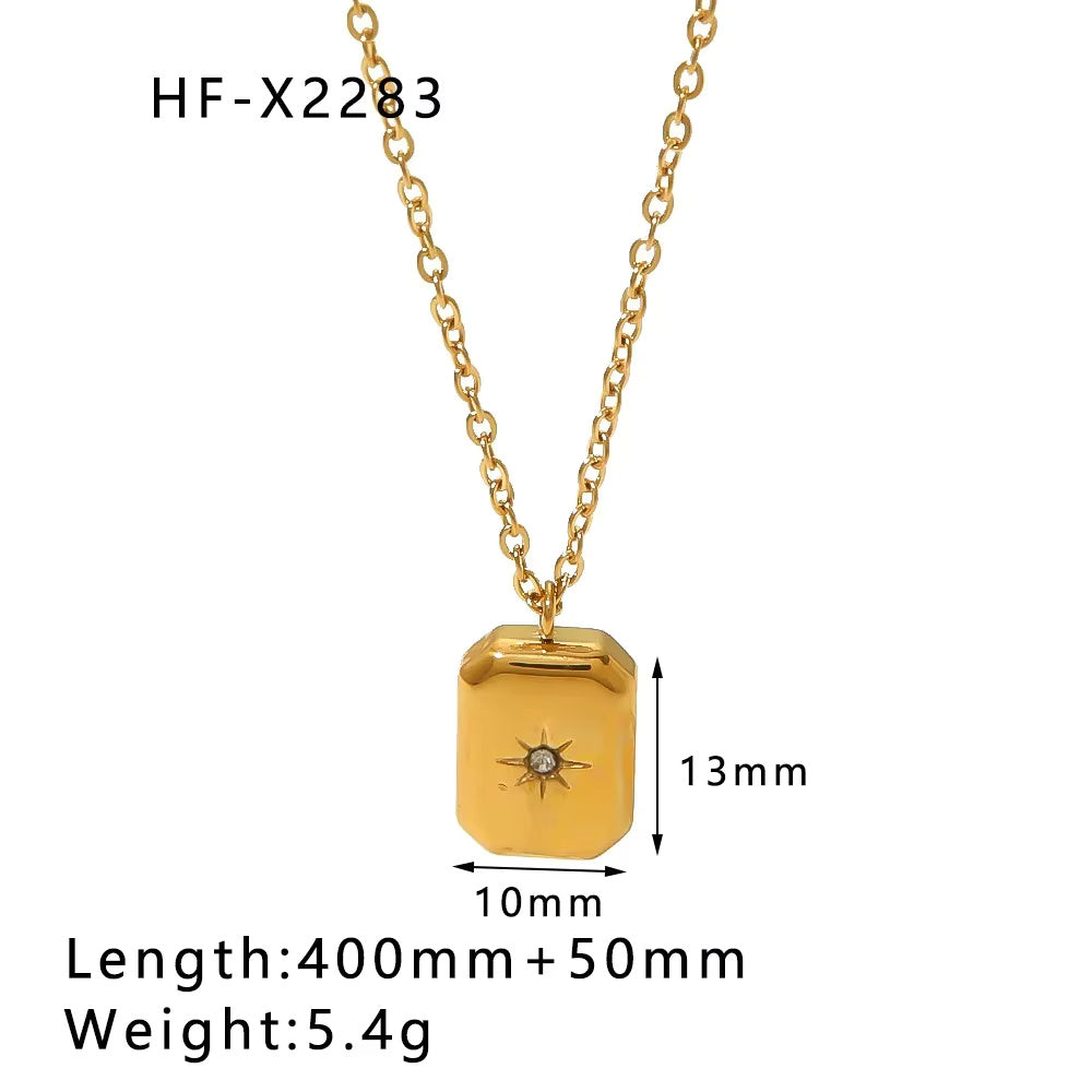 Gold Square Necklace