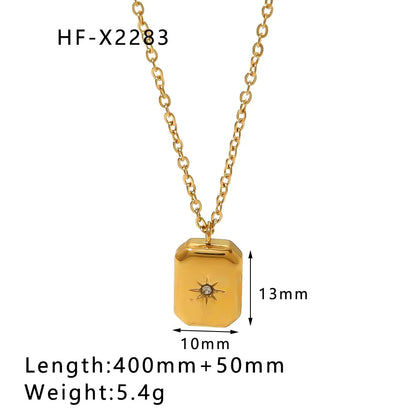 Gold Square Necklace