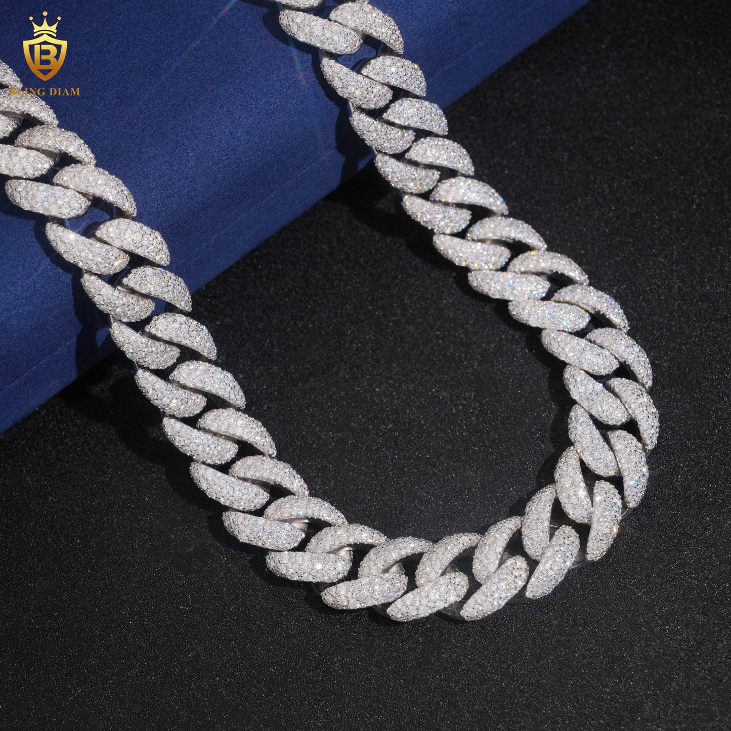 Rhodium Plated VVS 925 Sterling Silver Chain