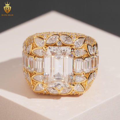 Buss down iced-out ring