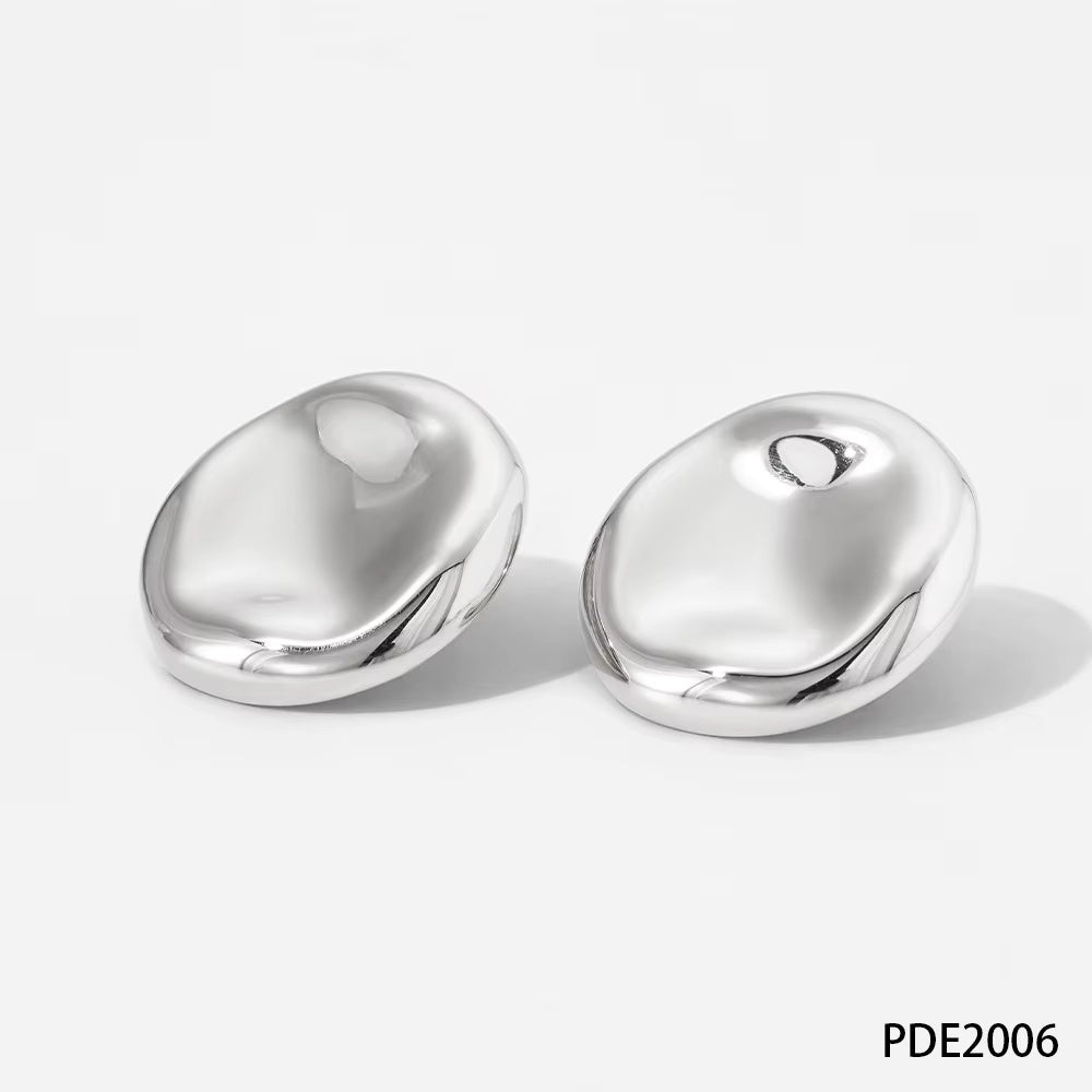Curved Texture Geometric Earrings