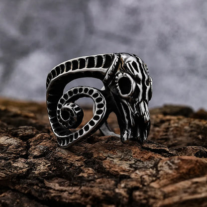 satanic lucifer goat ring