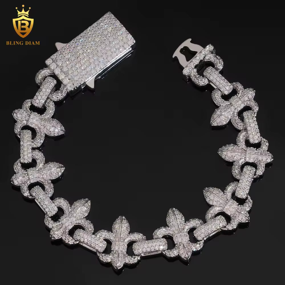 Cross Moissanite Cuban Bracelet
